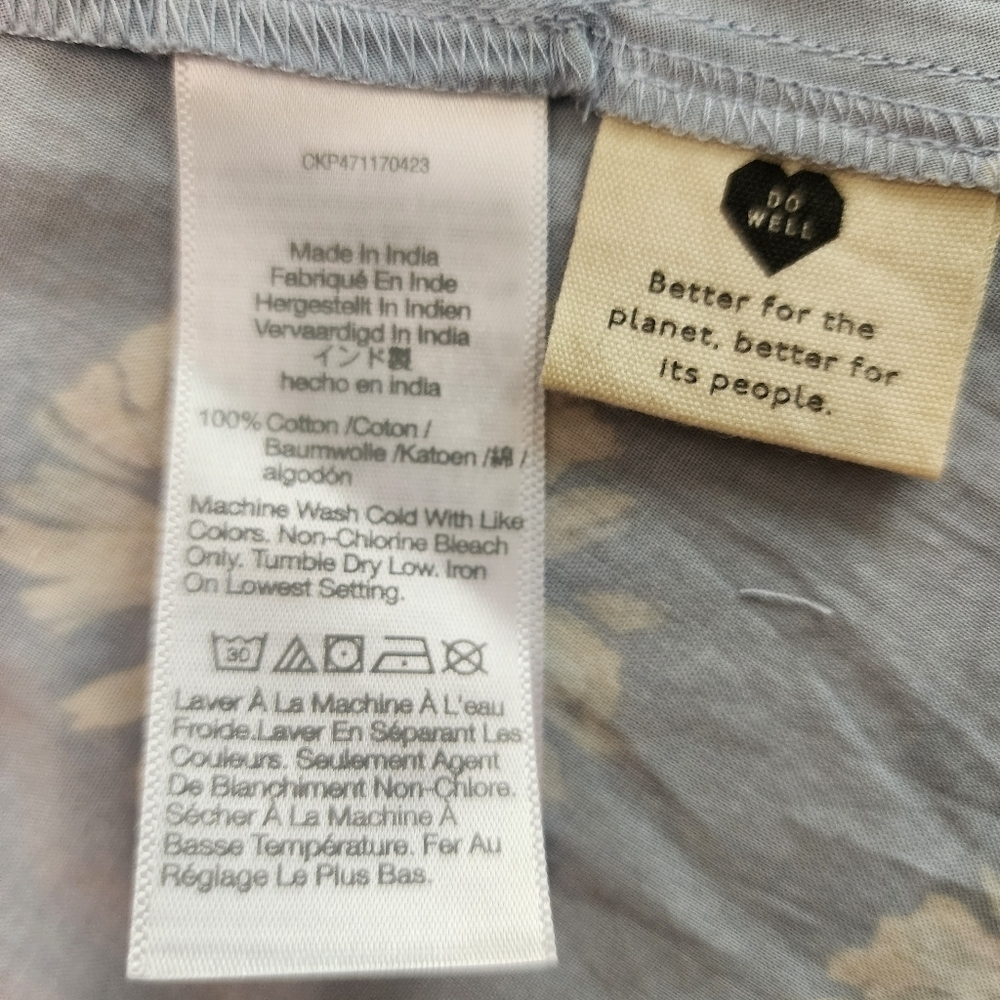 Madewell  Floral Light Blue Wrap Dress Cotton Tie Waist. Size XS - Picture 3 of 8
